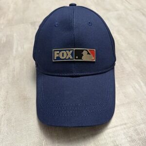 MLB on Fox Baseball Hat Cap Blue Metal Logo Vintage Offbeat Productions Cotton